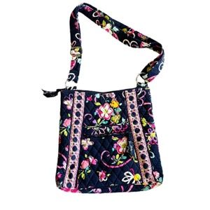 Vera Bradley Hipster Crossbody Bag Purse In Ribbons Retired Print
